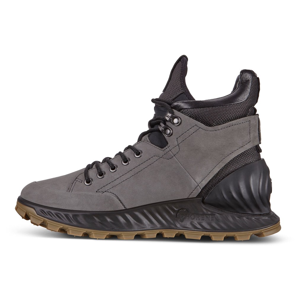 Mens Hiking Shoes - ECCO Exostrike Hydromax - Dark Grey - 8235KFUJA